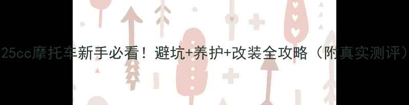 图片 125cc摩托车新手必看！避坑+养护+改装全攻略（附真实测评）