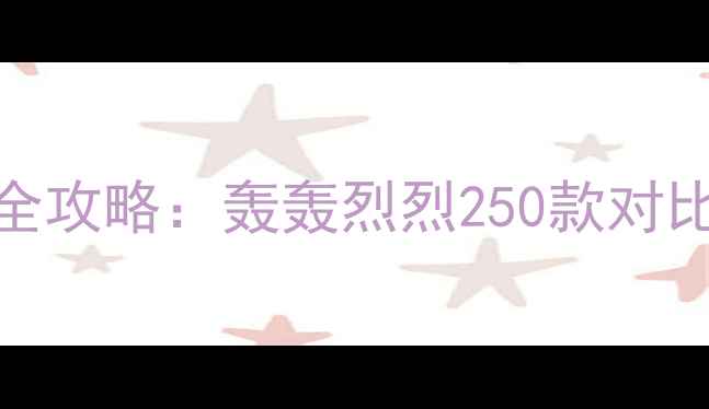 图片 250cc摩托车选购全攻略：轰轰烈烈250款对比评测与避坑指南2