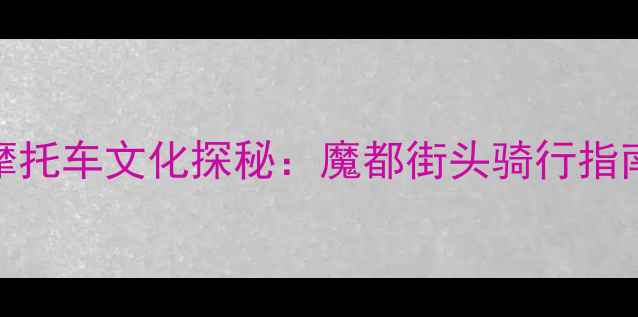 图片 上海外籍骑手摩托车文化探秘：魔都街头骑行指南与安全法规全