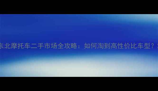 图片 东北摩托车二手市场全攻略：如何淘到高性价比车型？2