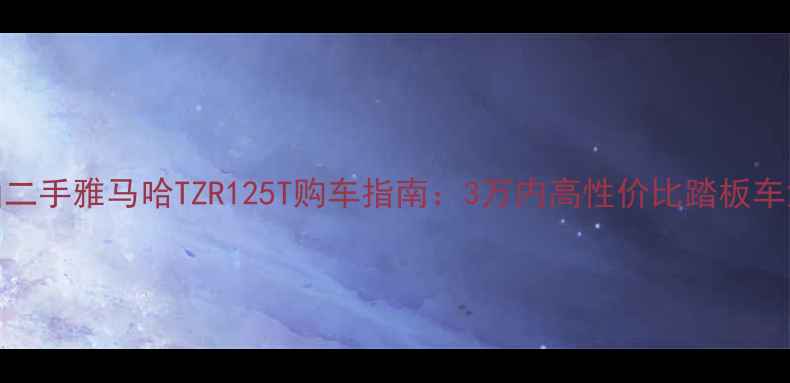 图片 中山二手雅马哈TZR125T购车指南：3万内高性价比踏板车深度