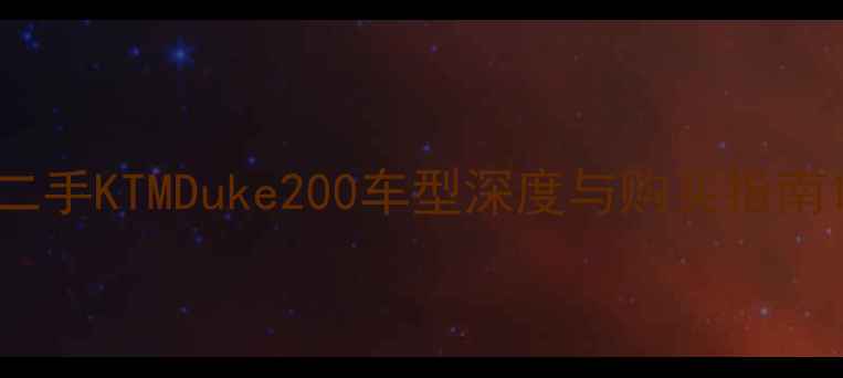 图片 二手KTMDuke200车型深度与购买指南1