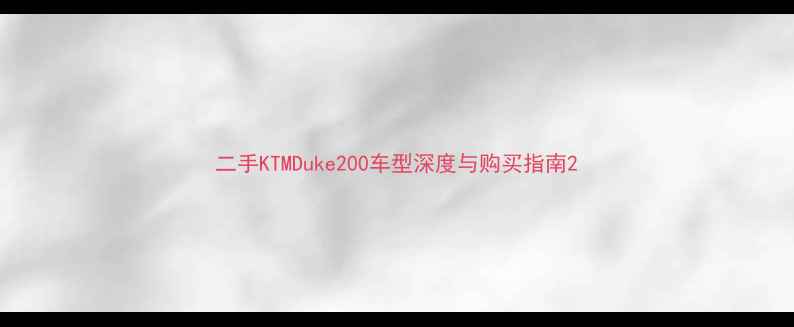 图片 二手KTMDuke200车型深度与购买指南2