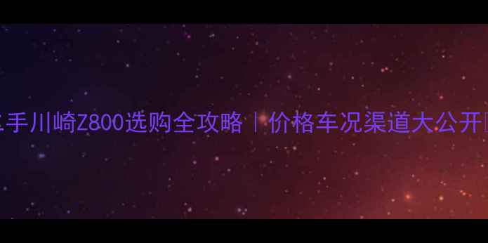 图片 二手川崎Z800选购全攻略｜价格车况渠道大公开🔥