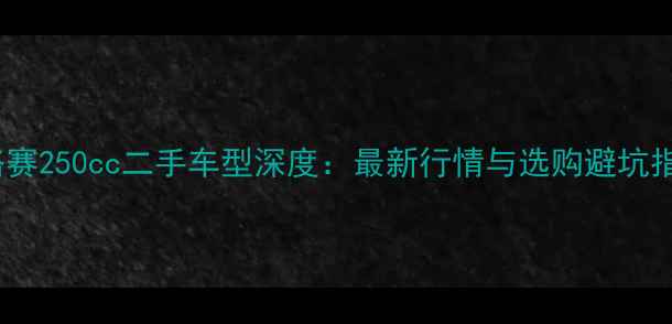 图片 公路赛250cc二手车型深度：最新行情与选购避坑指南1