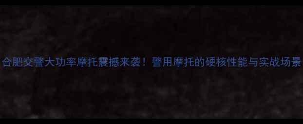 图片 合肥交警大功率摩托震撼来袭！警用摩托的硬核性能与实战场景