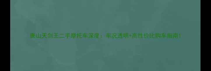 图片 唐山天剑王二手摩托车深度：车况透明+高性价比购车指南1