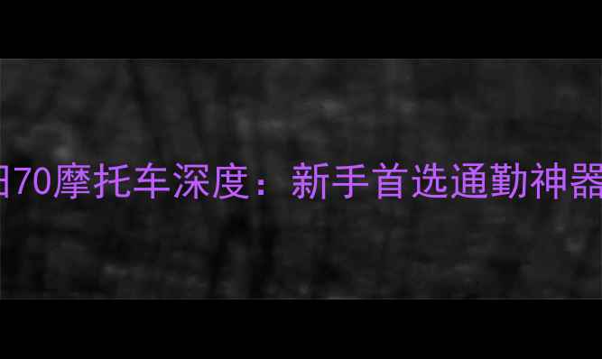 图片 嘉陵本田70摩托车深度：新手首选通勤神器全攻略1