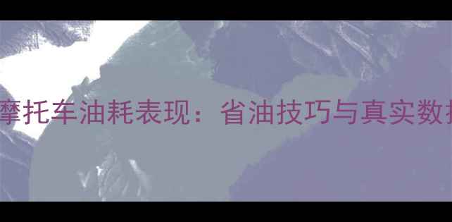 图片 地平线摩托车油耗表现：省油技巧与真实数据对比1