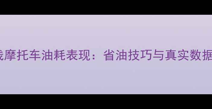 图片 地平线摩托车油耗表现：省油技巧与真实数据对比2