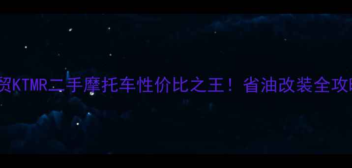 图片 大贸KTMR二手摩托车性价比之王！省油改装全攻略2