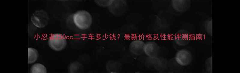 图片 小忍者250cc二手车多少钱？最新价格及性能评测指南1