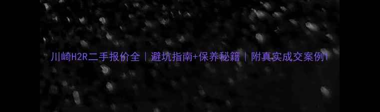 图片 川崎H2R二手报价全｜避坑指南+保养秘籍｜附真实成交案例1