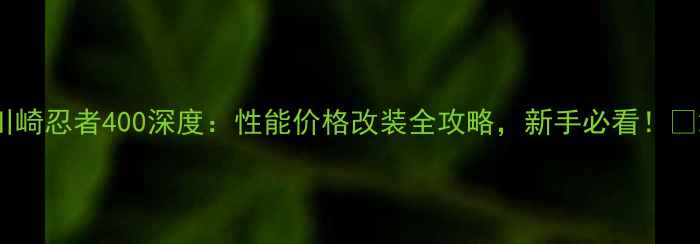 图片 川崎忍者400深度：性能价格改装全攻略，新手必看！🔥2