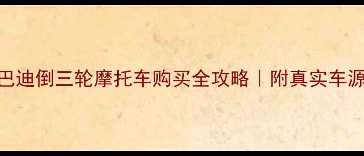 图片 广州二手庞巴迪倒三轮摩托车购买全攻略｜附真实车源+避坑指南1