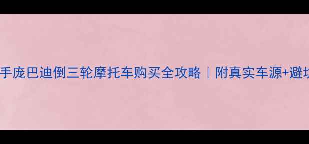 图片 广州二手庞巴迪倒三轮摩托车购买全攻略｜附真实车源+避坑指南2