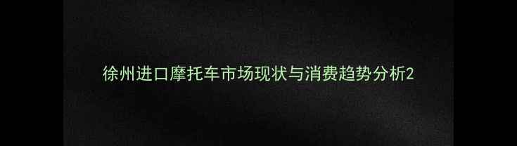 图片 徐州进口摩托车市场现状与消费趋势分析2