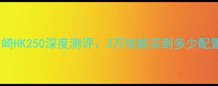 图片 必看二手黄河川崎HK250深度测评：3万块能买到多少配置？附避坑指南2