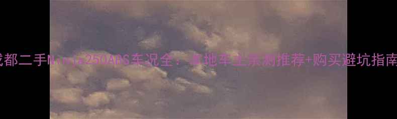 图片 成都二手Ninja250ABS车况全：本地车主亲测推荐+购买避坑指南1