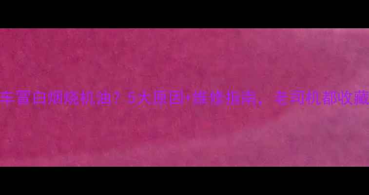 图片 摩托车冒白烟烧机油？5大原因+维修指南，老司机都收藏了！