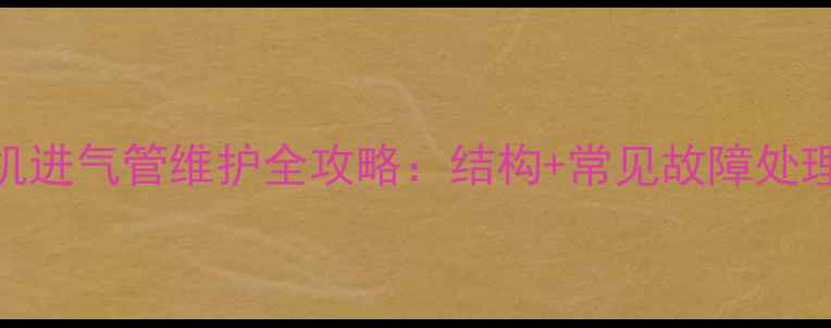 图片 摩托车发动机进气管维护全攻略：结构+常见故障处理+改装指南2