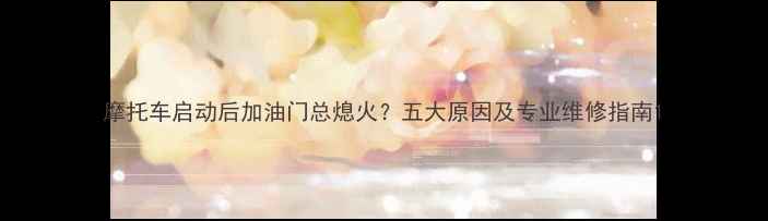 图片 摩托车启动后加油门总熄火？五大原因及专业维修指南1