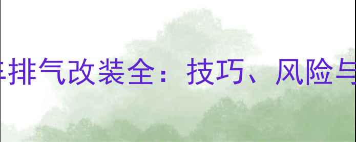 图片 摩托车汽车排气改装全：技巧、风险与注意事项2
