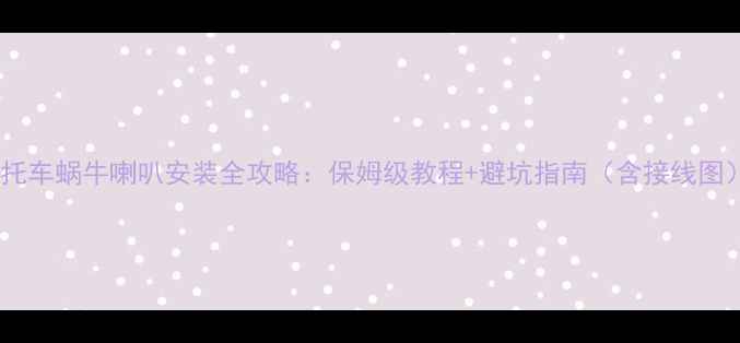 图片 摩托车蜗牛喇叭安装全攻略：保姆级教程+避坑指南（含接线图）1