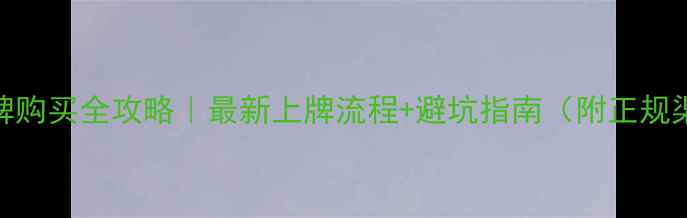 图片 摩托车车牌购买全攻略｜最新上牌流程+避坑指南（附正规渠道清单）