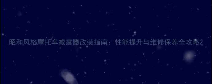 图片 昭和风格摩托车减震器改装指南：性能提升与维修保养全攻略2