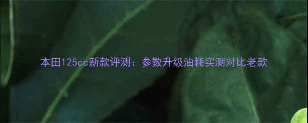 图片 本田125cc新款评测：参数升级油耗实测对比老款