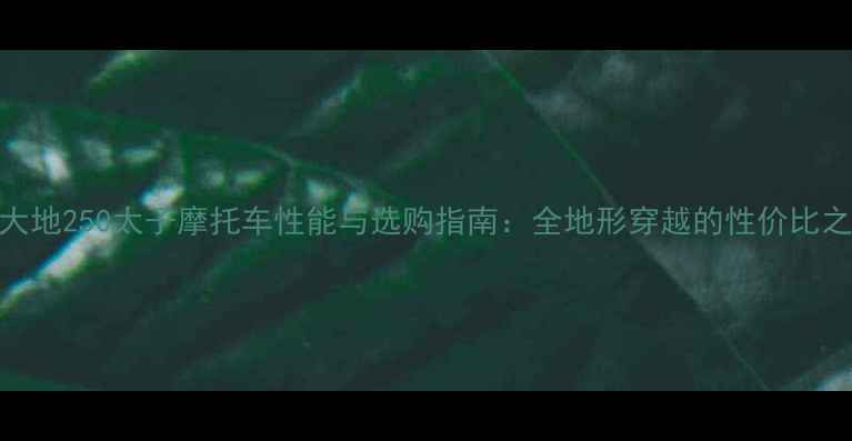 图片 款大地250太子摩托车性能与选购指南：全地形穿越的性价比之选