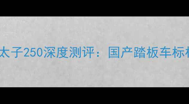 图片 款豪爵太子250深度测评：国产踏板车标杆车型2