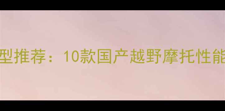 图片 水鸟摩托替代车型推荐：10款国产越野摩托性能（附选购指南）