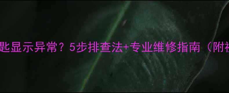 图片 水鸟摩托钥匙显示异常？5步排查法+专业维修指南（附视频教程）2