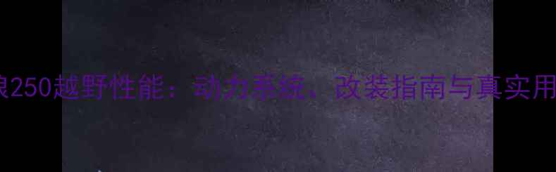图片 珠峰天狼250越野性能：动力系统、改装指南与真实用户反馈2