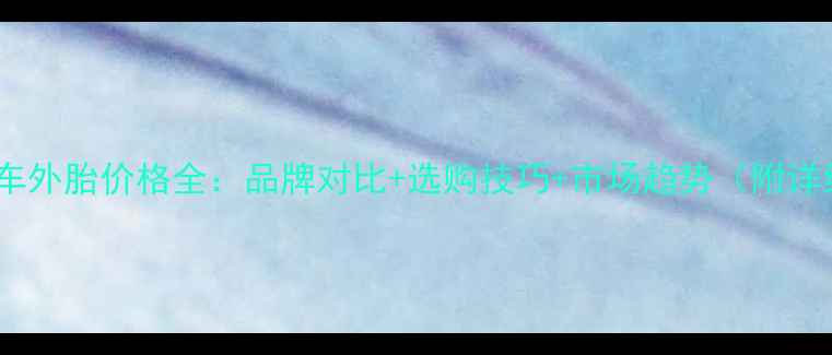 图片 电动摩托车外胎价格全：品牌对比+选购技巧+市场趋势（附详细报价）2