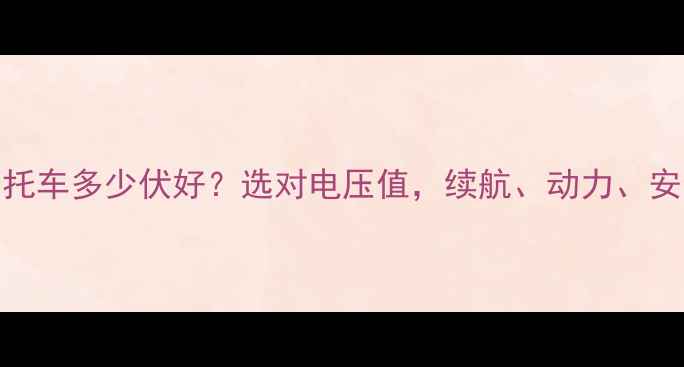 图片 电动摩托车多少伏好？选对电压值，续航、动力、安全性全
