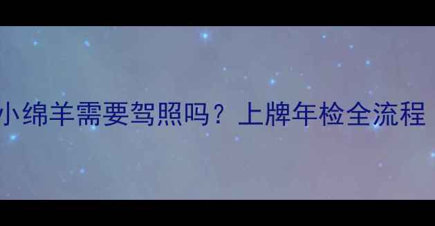 图片 电动摩托车驾照小绵羊需要驾照吗？上牌年检全流程（附最新政策）2