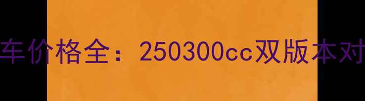 图片 睿彩踏板摩托车价格全：250300cc双版本对比与选购指南