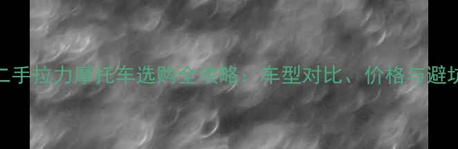 图片 碣石二手拉力摩托车选购全攻略：车型对比、价格与避坑指南