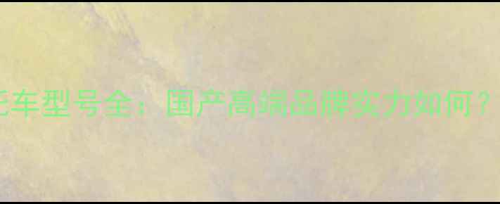 图片 纵情摩托车型号全：国产高端品牌实力如何？🏍️💨2