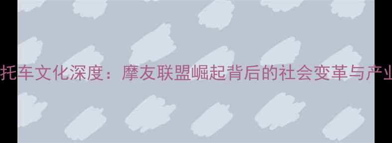 图片 美国摩托车文化深度：摩友联盟崛起背后的社会变革与产业机遇1