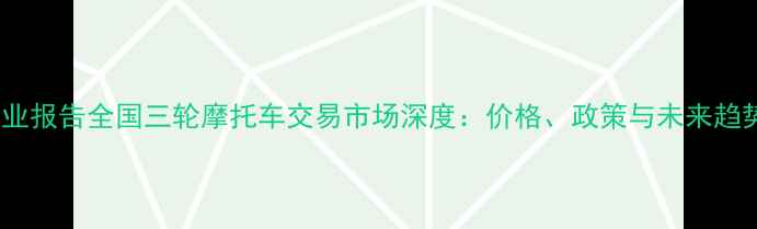 图片 行业报告全国三轮摩托车交易市场深度：价格、政策与未来趋势1