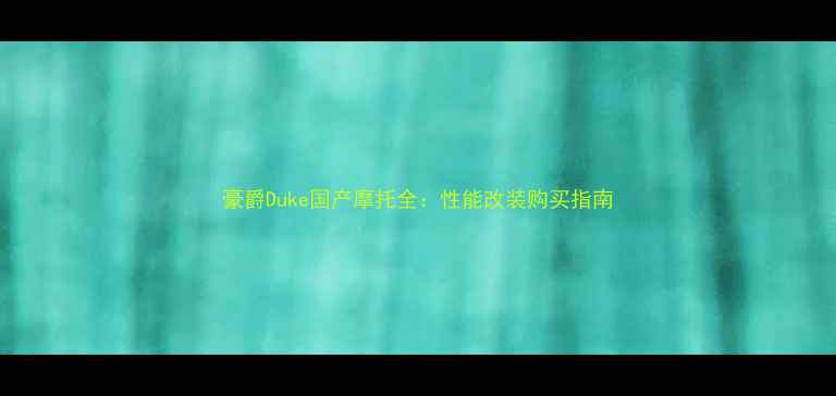 图片 豪爵Duke国产摩托全：性能改装购买指南
