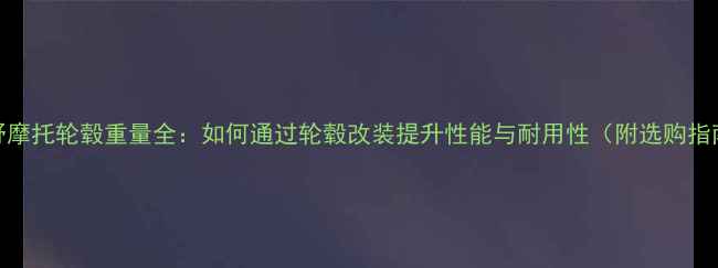 图片 越野摩托轮毂重量全：如何通过轮毂改装提升性能与耐用性（附选购指南）