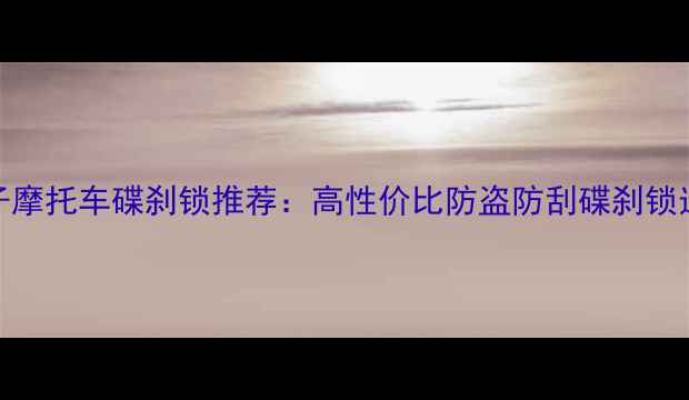 图片 金点原子摩托车碟刹锁推荐：高性价比防盗防刮碟刹锁选购指南
