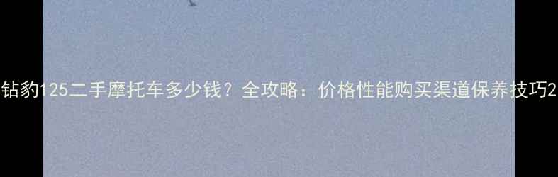 图片 钻豹125二手摩托车多少钱？全攻略：价格性能购买渠道保养技巧2