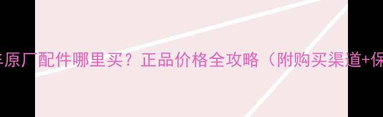 图片 铃木摩托车原厂配件哪里买？正品价格全攻略（附购买渠道+保养指南）2