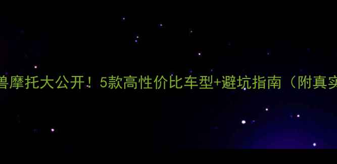 图片 陇川二手幼兽摩托大公开！5款高性价比车型+避坑指南（附真实交易案例）